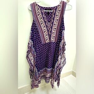 bcbg boho purpleish dress in XXS belt included great condition